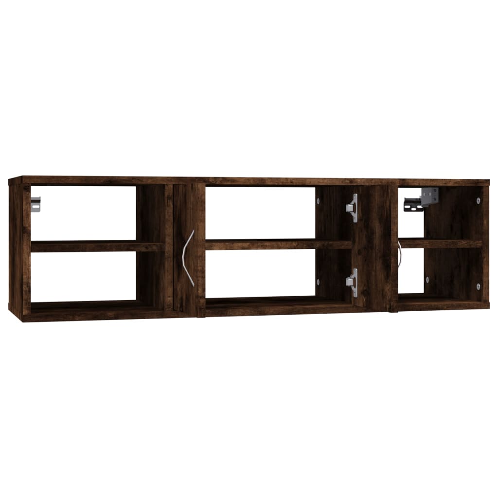 Wandschap 102x30x29 cm bewerkt hout gerookt eikenkleurig is nu te koop bij PeponiXL, paradijselijk wonen!