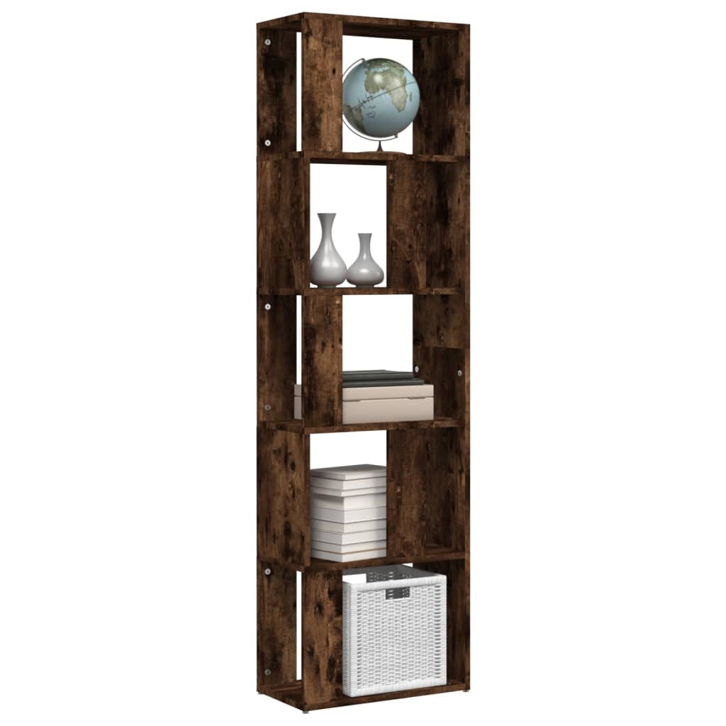 Boekenkast 45x24x160 cm bewerkt hout gerookt eikenkleurig is nu te koop bij PeponiXL, paradijselijk wonen!
