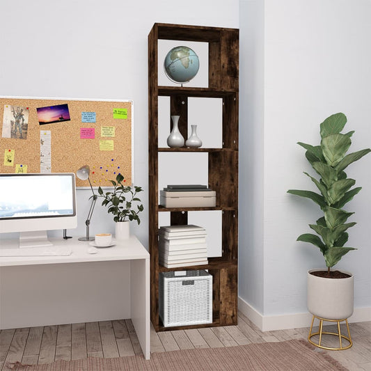 Boekenkast 45x24x160 cm bewerkt hout gerookt eikenkleurig is nu te koop bij PeponiXL, paradijselijk wonen!