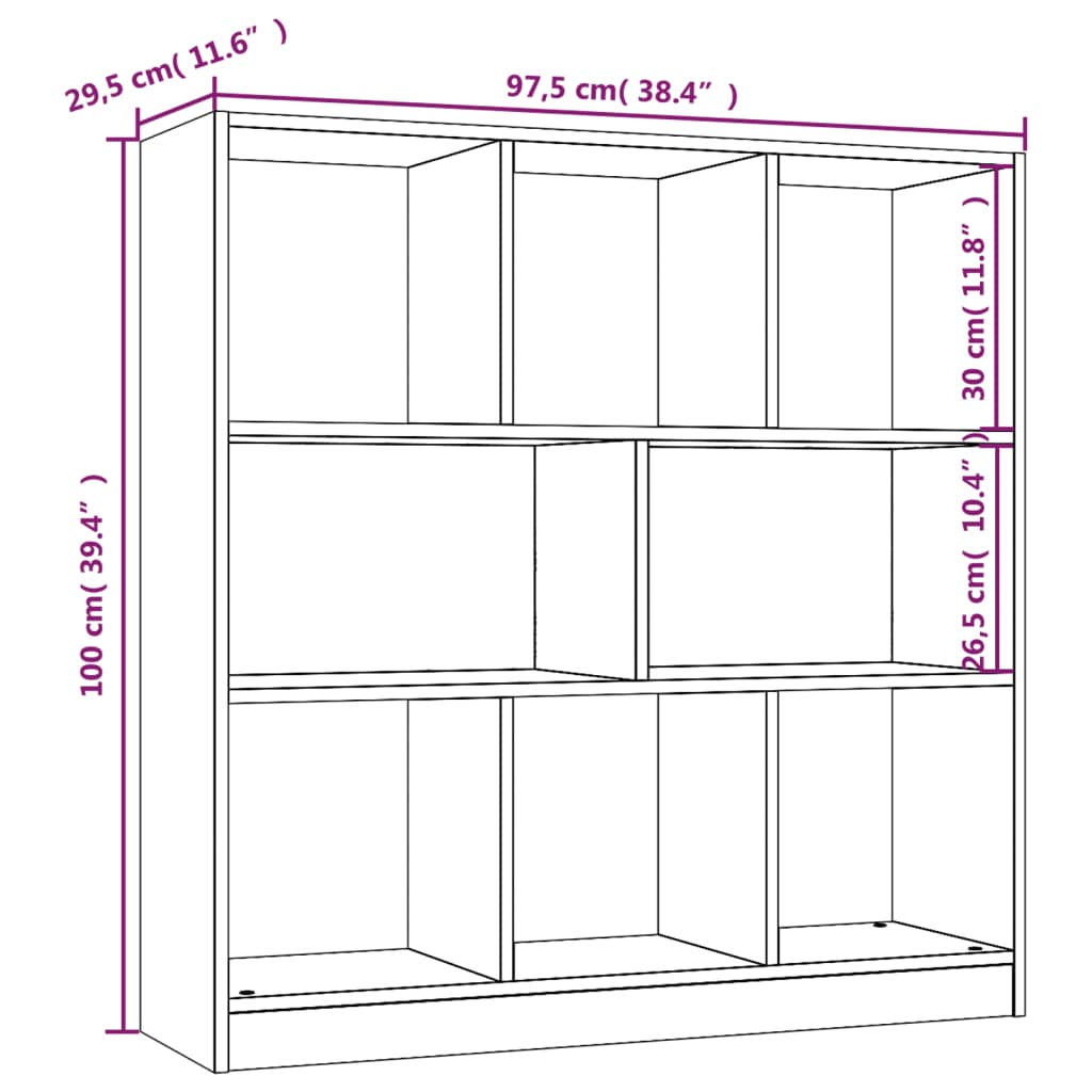 Boekenkast 97,5x29,5x100 cm bewerkt hout grijs sonoma eiken is nu te koop bij PeponiXL, paradijselijk wonen!