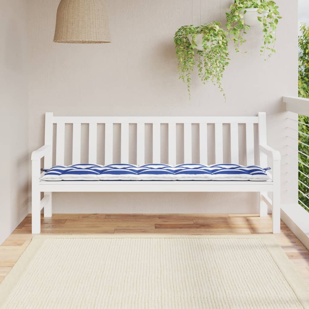 Bankkussen gestreept 180x50x7 cm stof gestreept wit en blauw is nu te koop bij PeponiXL, paradijselijk wonen!
