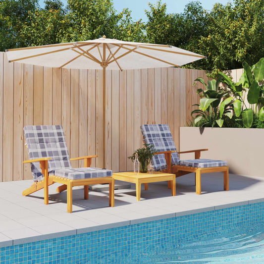 Terrasstoelkussens 2 st ruitpatroon oxford stof grijs is nu te koop bij PeponiXL, paradijselijk wonen!