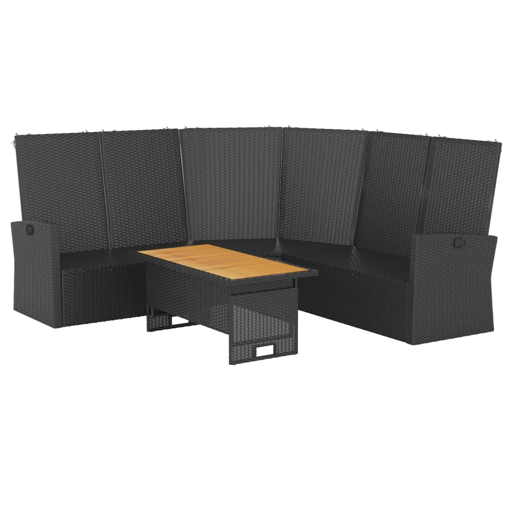 2-delige Loungeset met kussens poly rattan zwart is nu te koop bij PeponiXL, paradijselijk wonen!