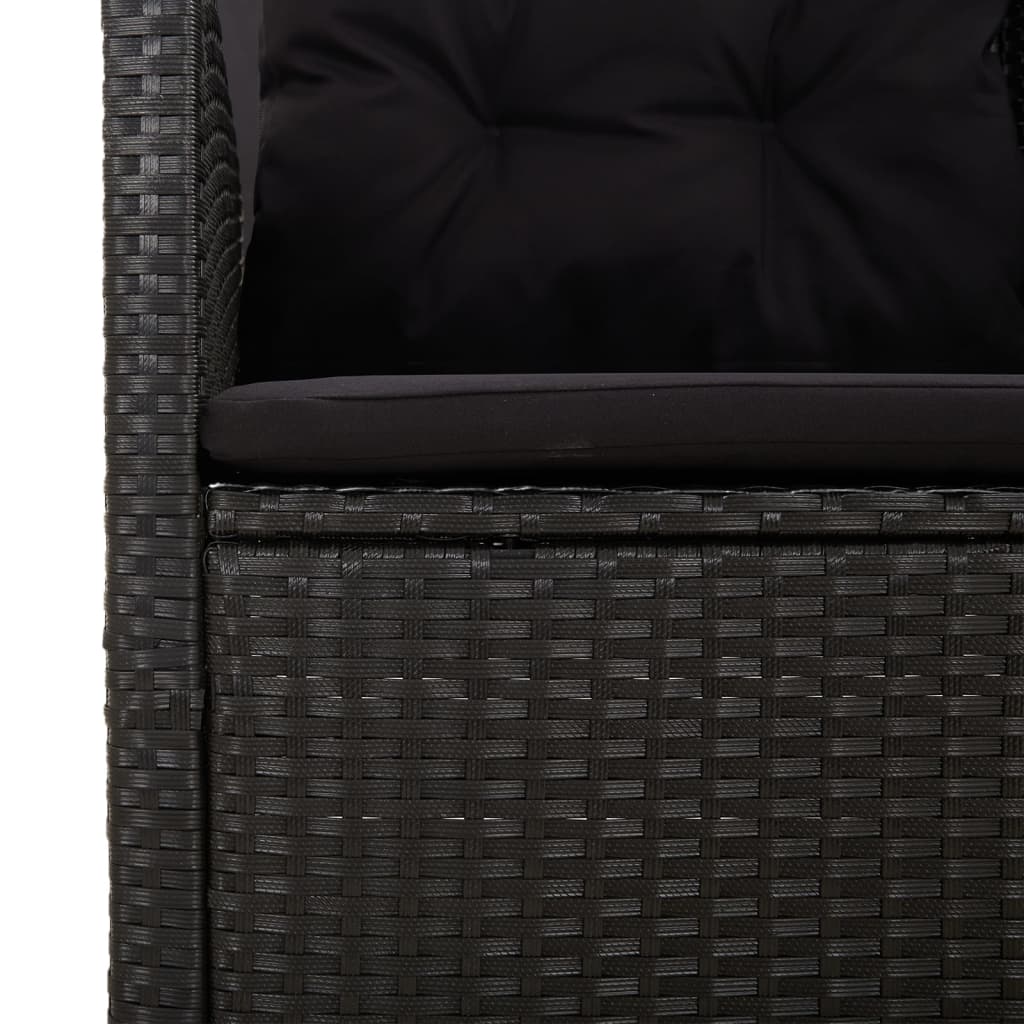 2-delige Loungeset met kussens poly rattan zwart is nu te koop bij PeponiXL, paradijselijk wonen!