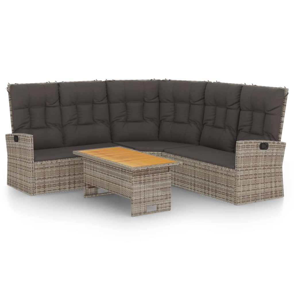 2-delige Loungeset met kussens poly rattan grijs is nu te koop bij PeponiXL, paradijselijk wonen!
