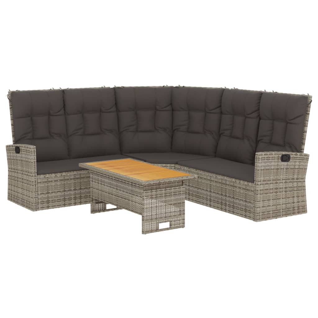2-delige Loungeset met kussens poly rattan grijs is nu te koop bij PeponiXL, paradijselijk wonen!