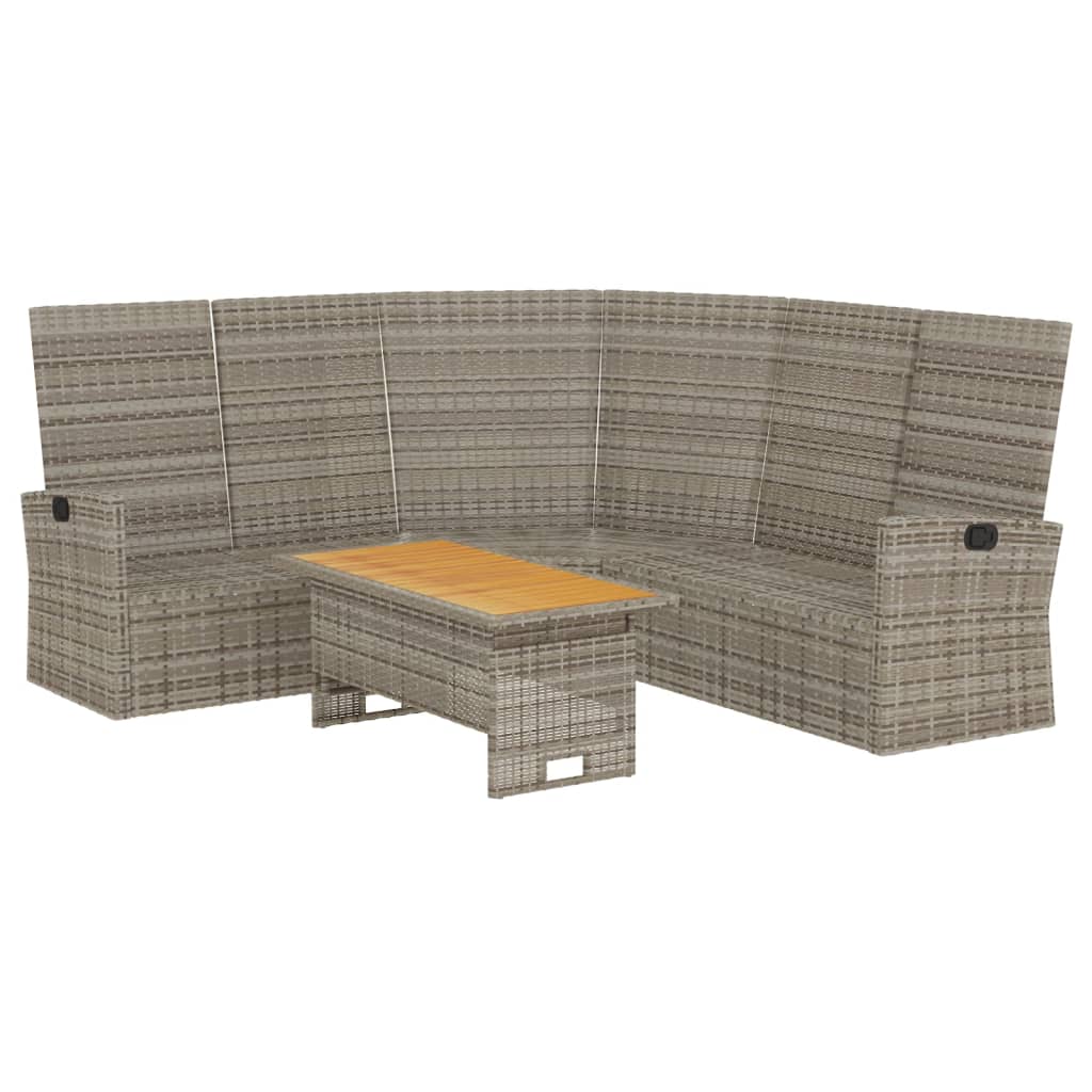 2-delige Loungeset met kussens poly rattan grijs is nu te koop bij PeponiXL, paradijselijk wonen!