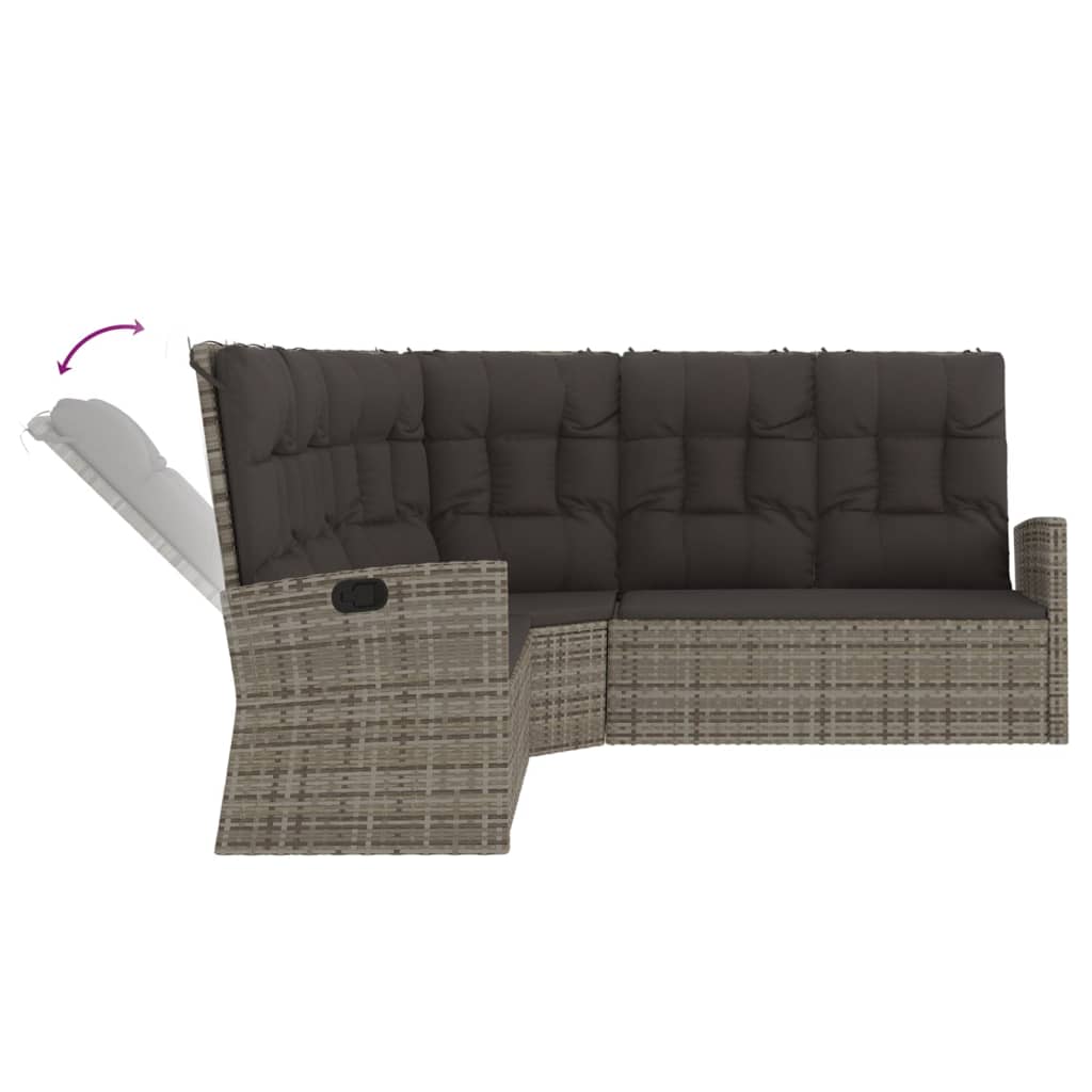 2-delige Loungeset met kussens poly rattan grijs is nu te koop bij PeponiXL, paradijselijk wonen!