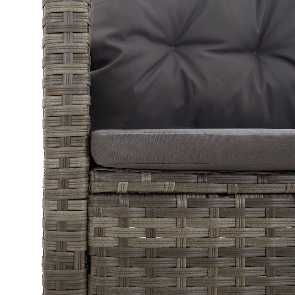 2-delige Loungeset met kussens poly rattan grijs is nu te koop bij PeponiXL, paradijselijk wonen!