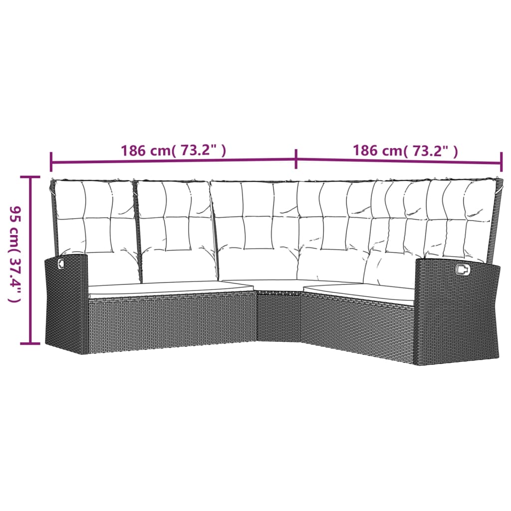 2-delige Loungeset met kussens poly rattan grijs is nu te koop bij PeponiXL, paradijselijk wonen!