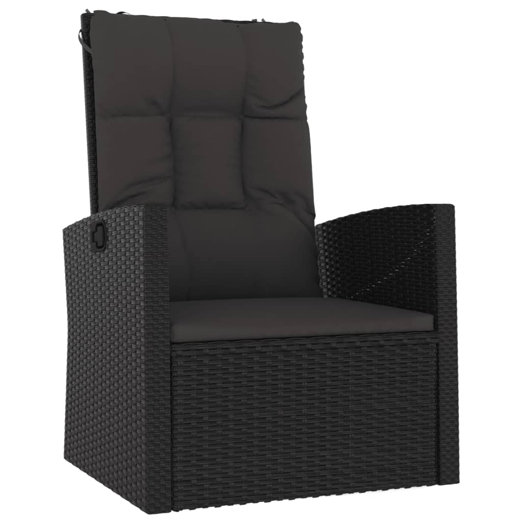 3-delige Loungeset met kussens poly rattan zwart is nu te koop bij PeponiXL, paradijselijk wonen!