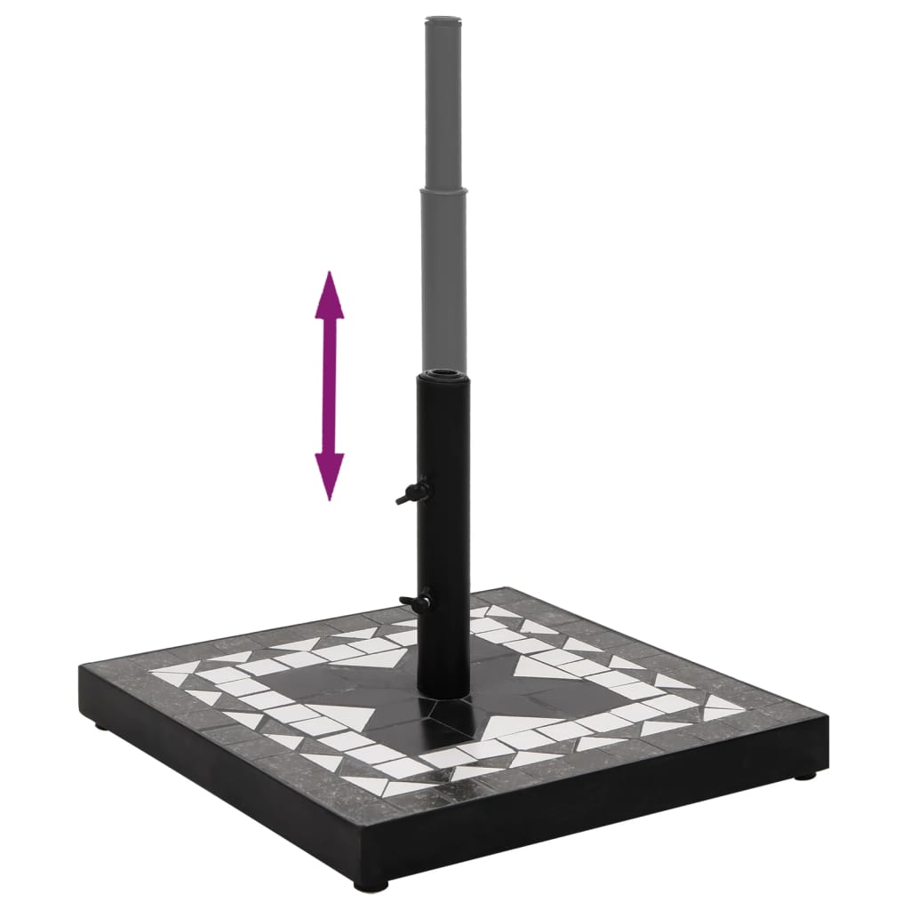 Parasolvoet vierkant 12 kg zwart en wit is nu te koop bij PeponiXL, paradijselijk wonen!