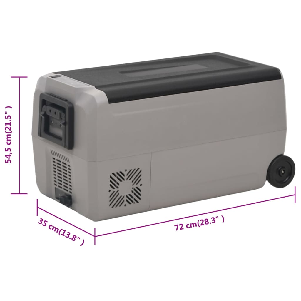 Koelbox met wielen en handvat 60 L polypropeen zwart en grijs is nu te koop bij PeponiXL, paradijselijk wonen!