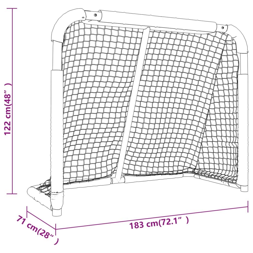 Hockeydoel 183x71x122 cm polyester rood en wit is nu te koop bij PeponiXL, paradijselijk wonen!