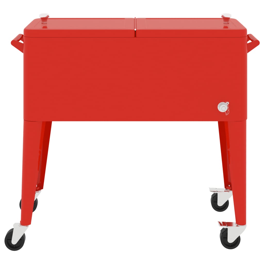 Koelbox op wielen 92x43x89 cm rood is nu te koop bij PeponiXL, paradijselijk wonen!