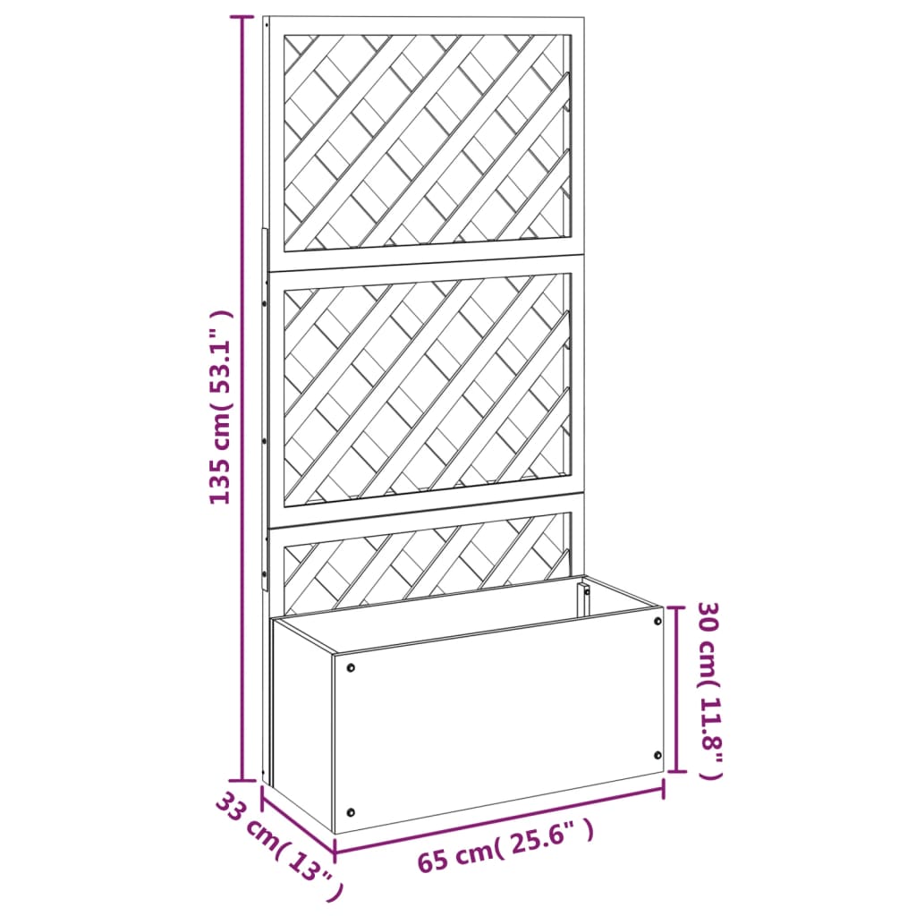 Plantenbak met latwerk 65x33x135 cm HKC is nu te koop bij PeponiXL, paradijselijk wonen!