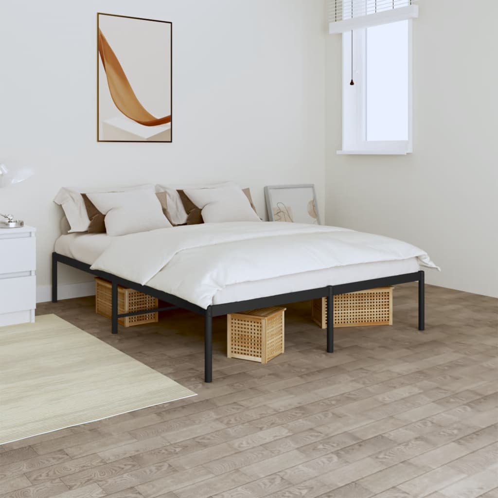 Bedframe metaal zwart 160x200 cm is nu te koop bij PeponiXL, paradijselijk wonen!