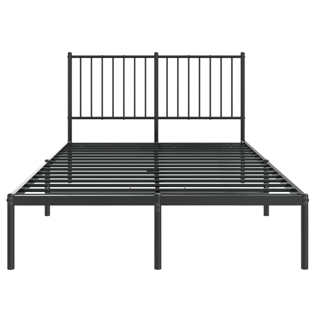 Bedframe met hoofdbord metaal zwart 120x190 cm is nu te koop bij PeponiXL, paradijselijk wonen!