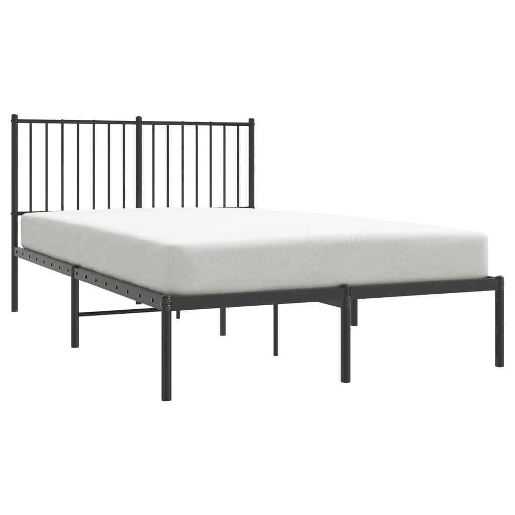 Bedframe met hoofdbord metaal zwart 120x200 cm is nu te koop bij PeponiXL, paradijselijk wonen!
