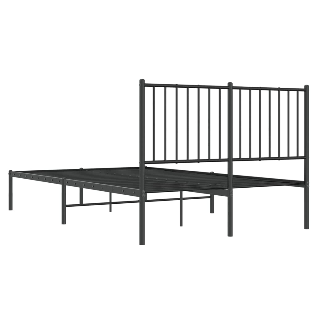 Bedframe met hoofdbord metaal zwart 120x200 cm is nu te koop bij PeponiXL, paradijselijk wonen!