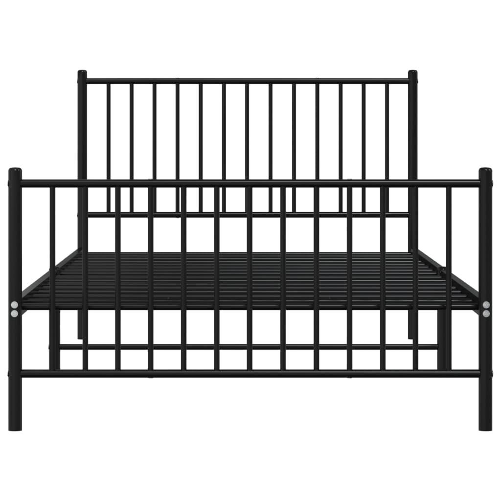 Bedframe met hoofd- en voeteneinde metaal zwart 107x203 cm is nu te koop bij PeponiXL, paradijselijk wonen!