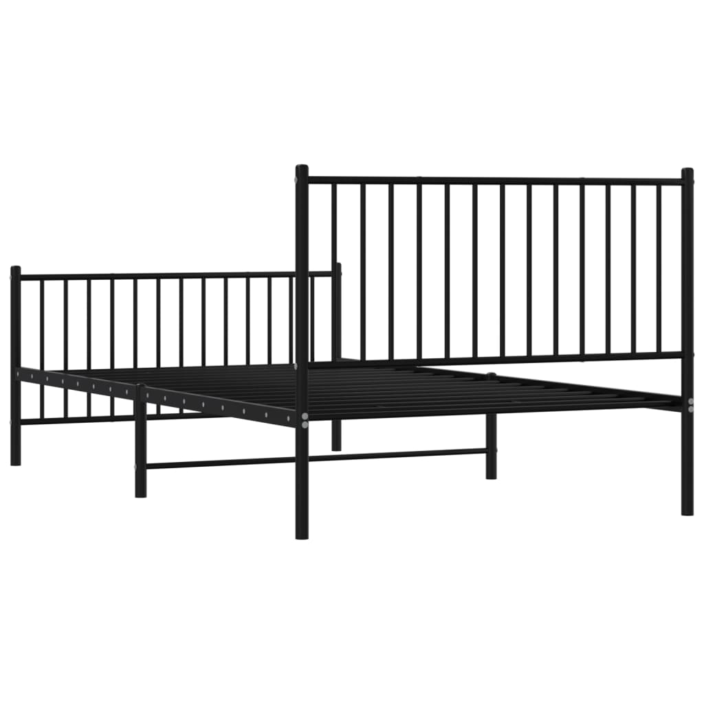 Bedframe met hoofd- en voeteneinde metaal zwart 107x203 cm is nu te koop bij PeponiXL, paradijselijk wonen!