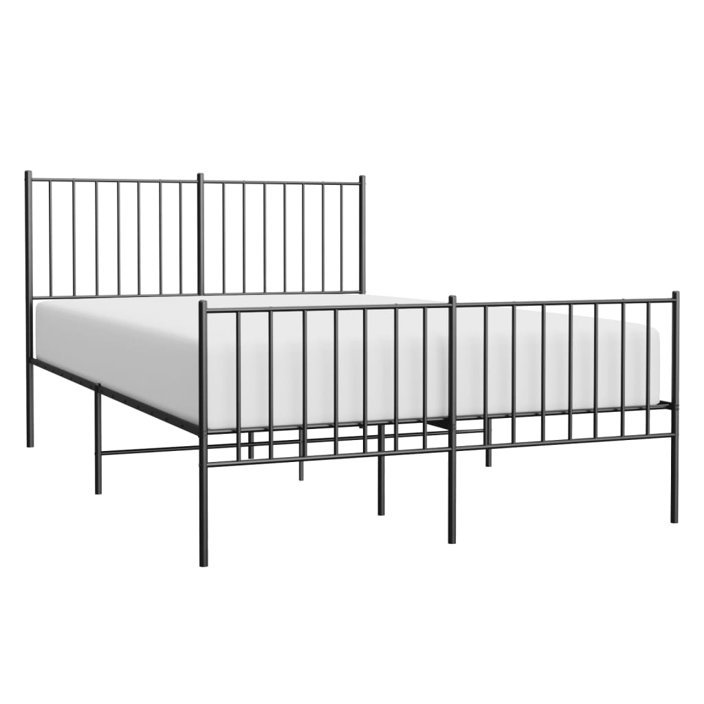 Bedframe met hoofd- en voeteneinde metaal zwart 120x190 cm is nu te koop bij PeponiXL, paradijselijk wonen!