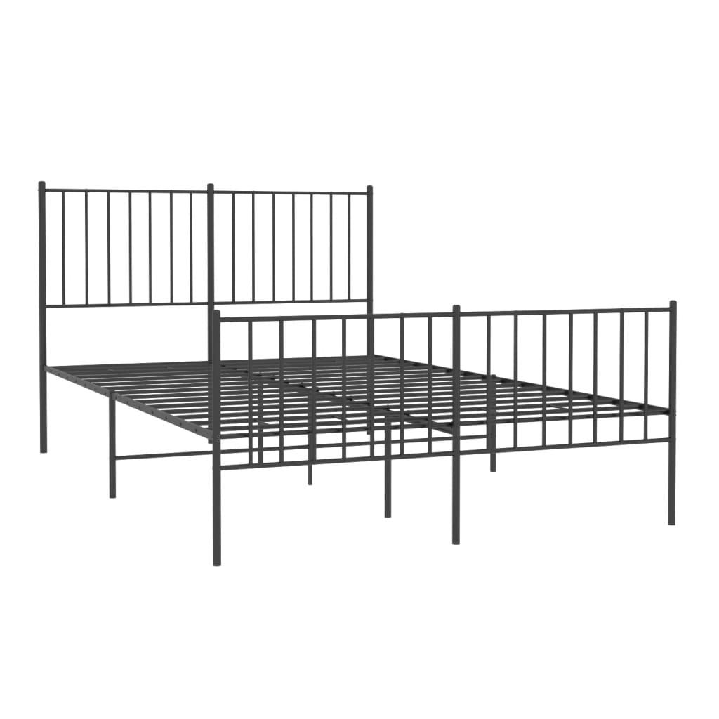 Bedframe met hoofd- en voeteneinde metaal zwart 120x190 cm is nu te koop bij PeponiXL, paradijselijk wonen!