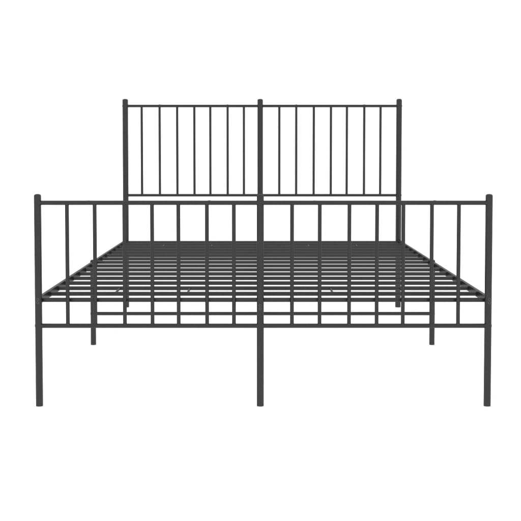Bedframe met hoofd- en voeteneinde metaal zwart 120x190 cm is nu te koop bij PeponiXL, paradijselijk wonen!