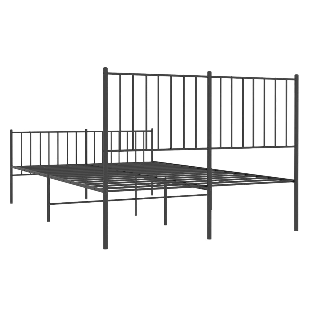 Bedframe met hoofd- en voeteneinde metaal zwart 120x190 cm is nu te koop bij PeponiXL, paradijselijk wonen!