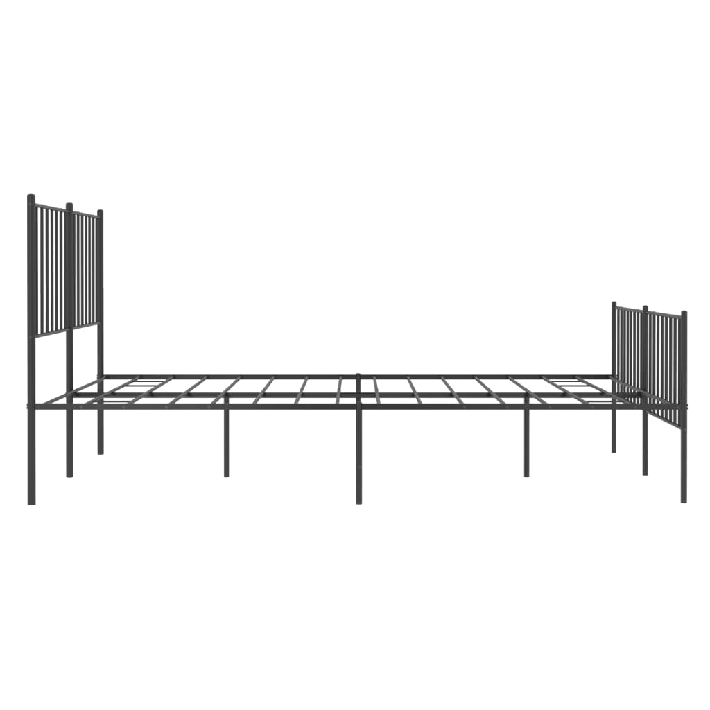 Bedframe met hoofd- en voeteneinde metaal zwart 120x200 cm is nu te koop bij PeponiXL, paradijselijk wonen!