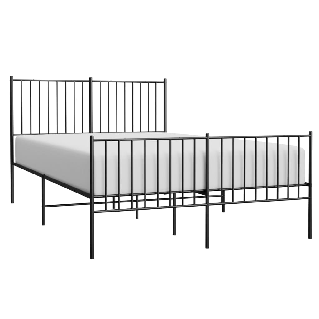 Bedframe met hoofd- en voeteneinde metaal zwart 140x190 cm is nu te koop bij PeponiXL, paradijselijk wonen!