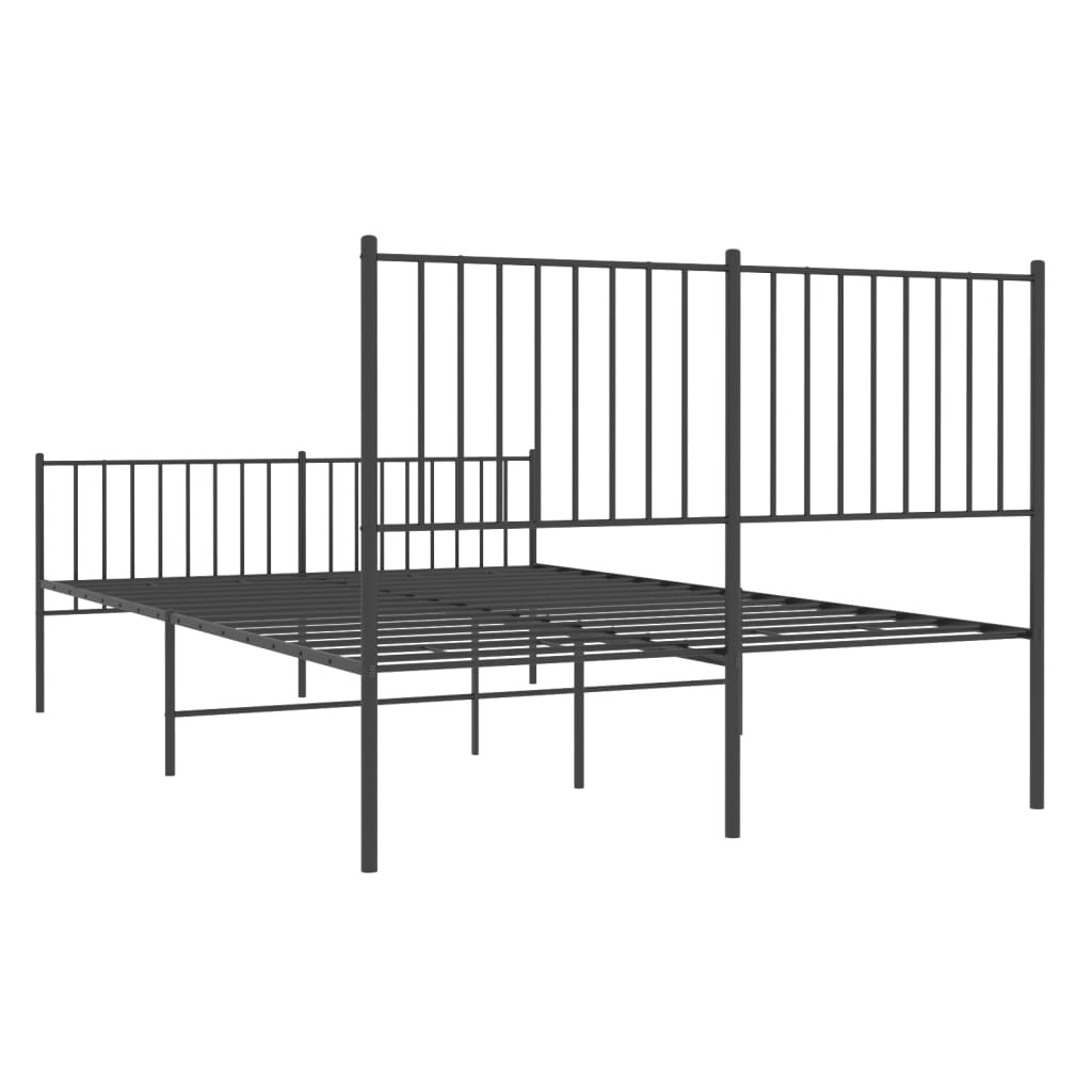 Bedframe met hoofd- en voeteneinde metaal zwart 140x190 cm is nu te koop bij PeponiXL, paradijselijk wonen!