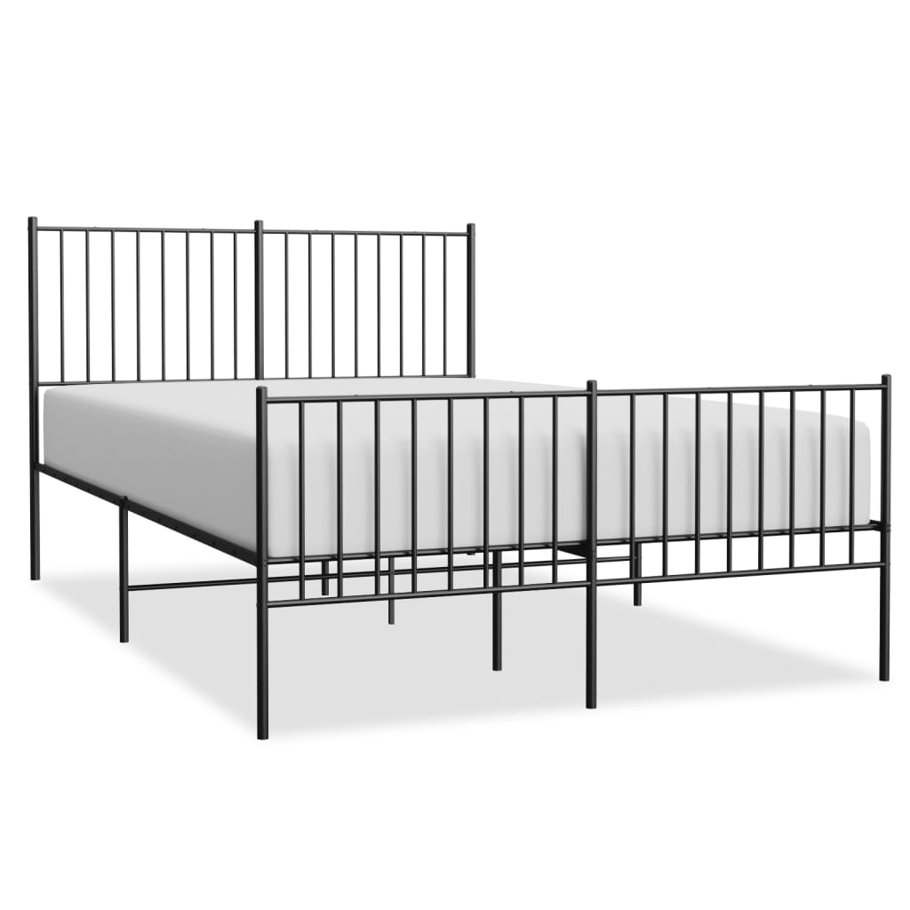 Bedframe met hoofd- en voeteneinde metaal zwart 140x200 cm is nu te koop bij PeponiXL, paradijselijk wonen!
