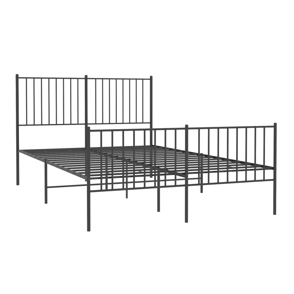 Bedframe met hoofd- en voeteneinde metaal zwart 140x200 cm is nu te koop bij PeponiXL, paradijselijk wonen!