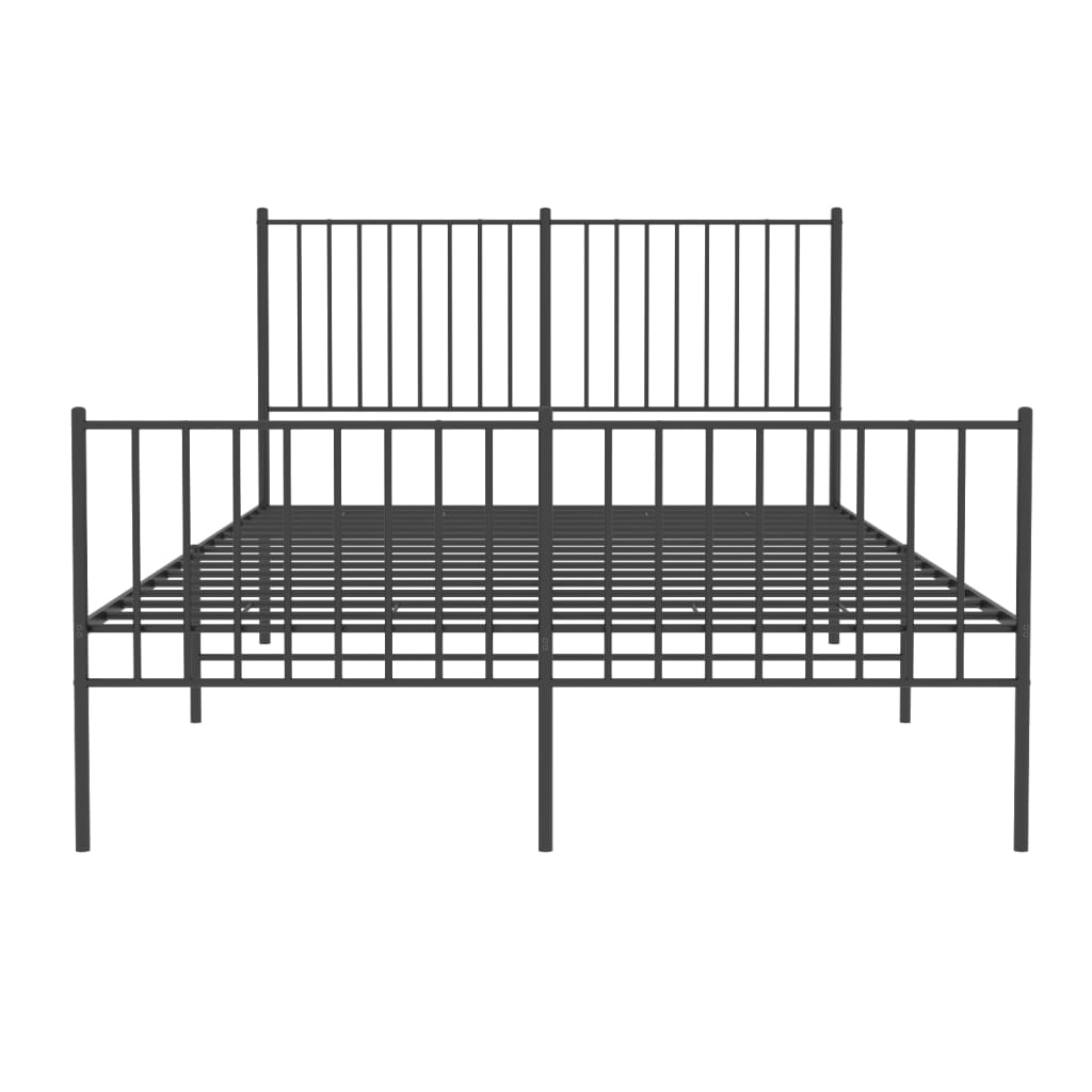 Bedframe met hoofd- en voeteneinde metaal zwart 140x200 cm is nu te koop bij PeponiXL, paradijselijk wonen!