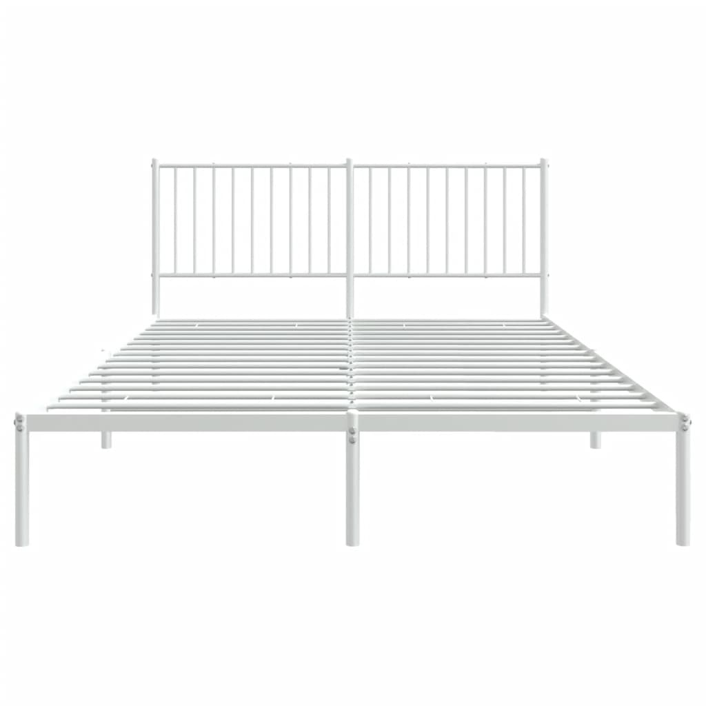 Bedframe met hoofdbord metaal wit 160x200 cm is nu te koop bij PeponiXL, paradijselijk wonen!