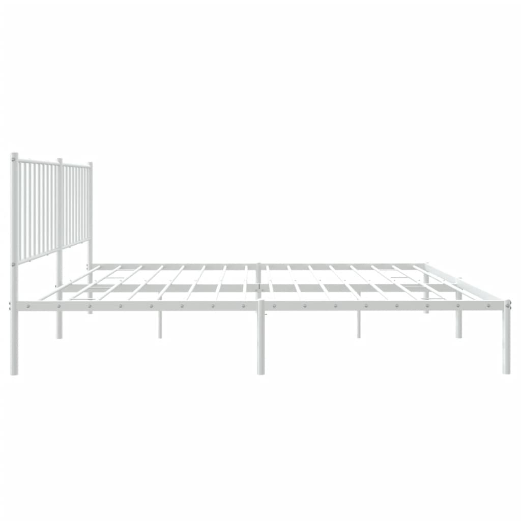 Bedframe met hoofdbord metaal wit 160x200 cm is nu te koop bij PeponiXL, paradijselijk wonen!