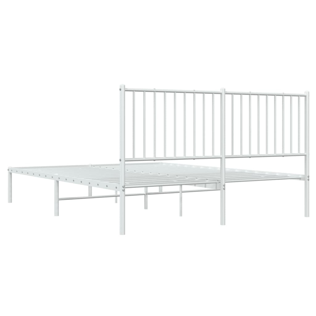 Bedframe met hoofdbord metaal wit 160x200 cm is nu te koop bij PeponiXL, paradijselijk wonen!