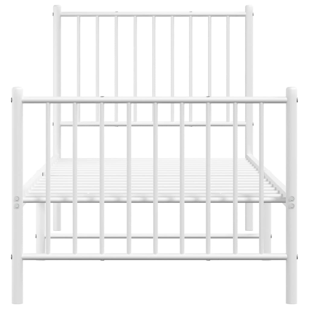 Bedframe met hoofd- en voeteneinde metaal wit 75x190 cm is nu te koop bij PeponiXL, paradijselijk wonen!