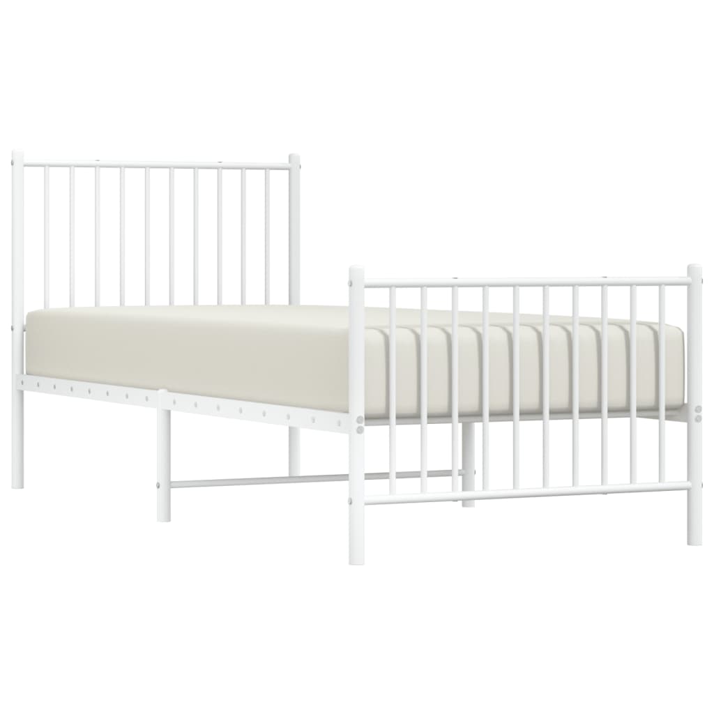 Bedframe met hoofd- en voeteneinde metaal wit 80x200 cm is nu te koop bij PeponiXL, paradijselijk wonen!
