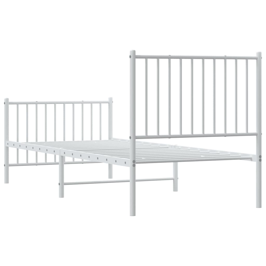 Bedframe met hoofd- en voeteneinde metaal wit 80x200 cm is nu te koop bij PeponiXL, paradijselijk wonen!