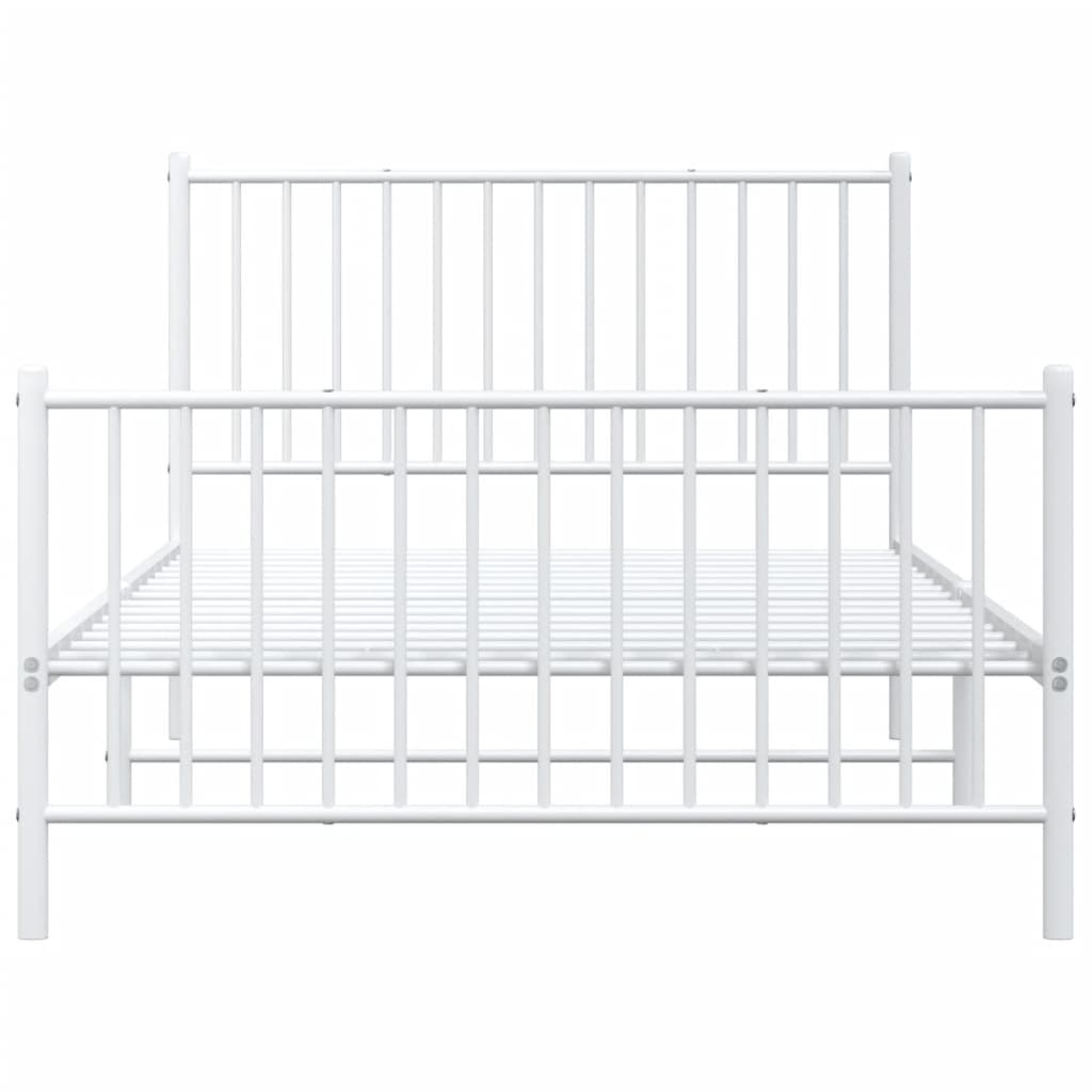 Bedframe met hoofd- en voeteneinde metaal wit 107x203 cm is nu te koop bij PeponiXL, paradijselijk wonen!
