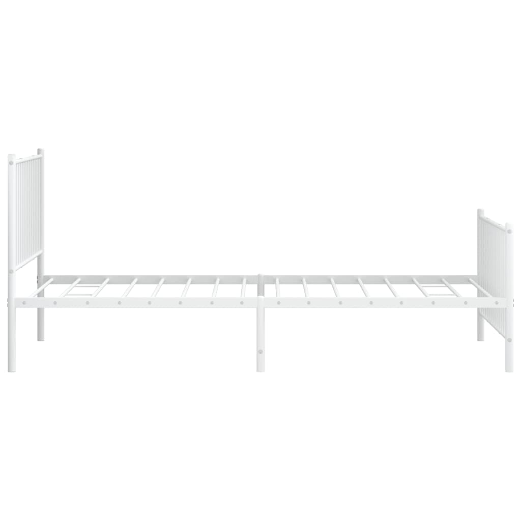 Bedframe met hoofd- en voeteneinde metaal wit 107x203 cm is nu te koop bij PeponiXL, paradijselijk wonen!