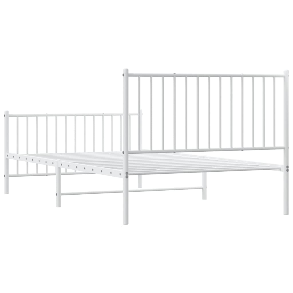 Bedframe met hoofd- en voeteneinde metaal wit 107x203 cm is nu te koop bij PeponiXL, paradijselijk wonen!