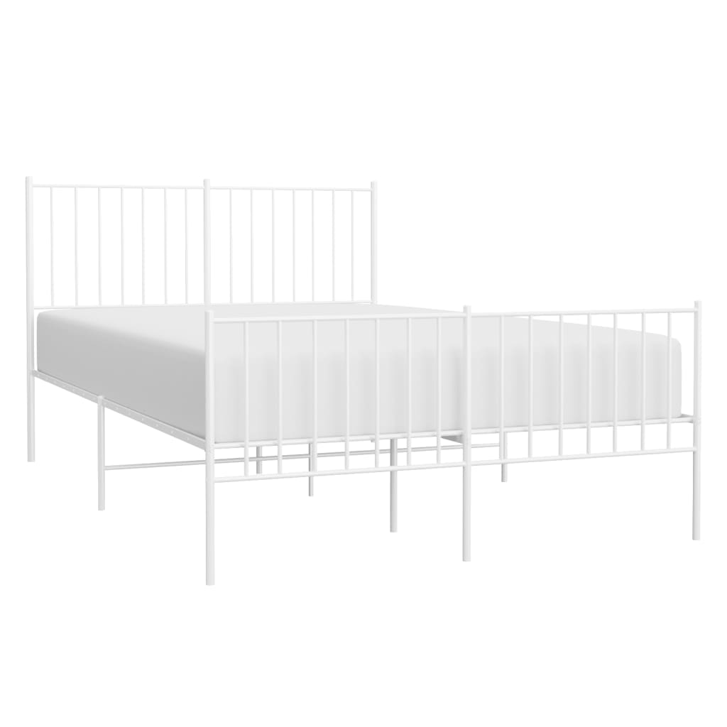 Bedframe met hoofd- en voeteneinde metaal wit 120 x 190 cm is nu te koop bij PeponiXL, paradijselijk wonen!