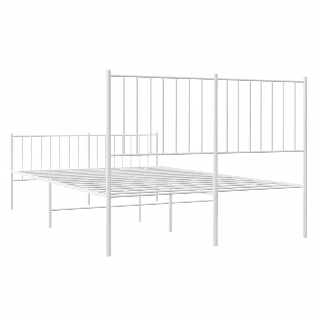 Bedframe met hoofd- en voeteneinde metaal wit 120 x 190 cm is nu te koop bij PeponiXL, paradijselijk wonen!