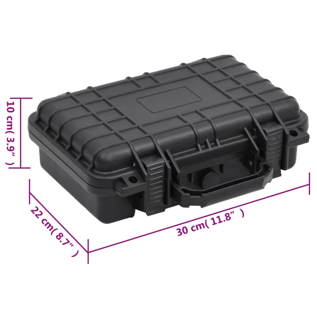 Flightcase draagbaar 30x22x10 cm PP zwart is nu te koop bij PeponiXL, paradijselijk wonen!