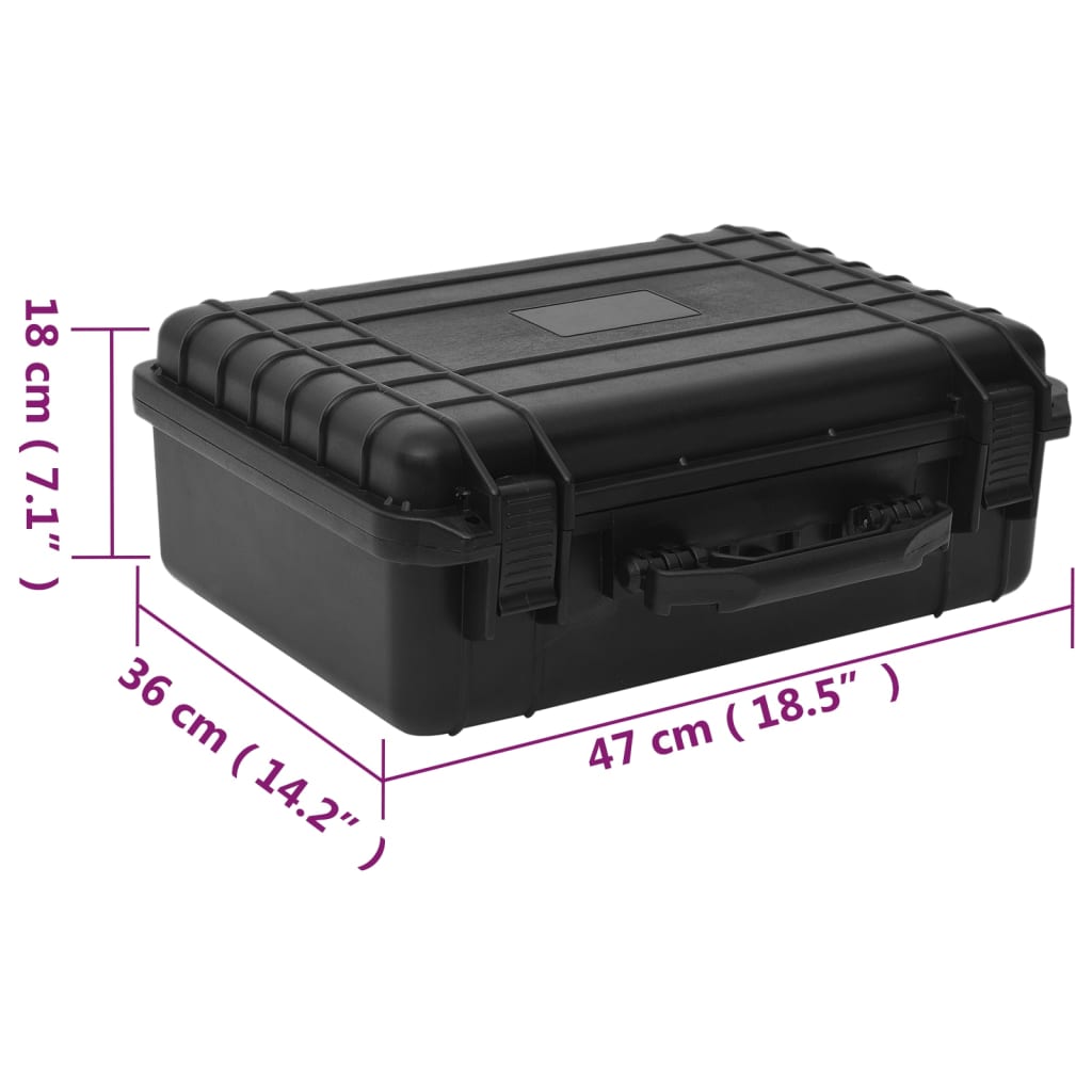 Flightcase draagbaar 47x36x18 cm PP zwart is nu te koop bij PeponiXL, paradijselijk wonen!