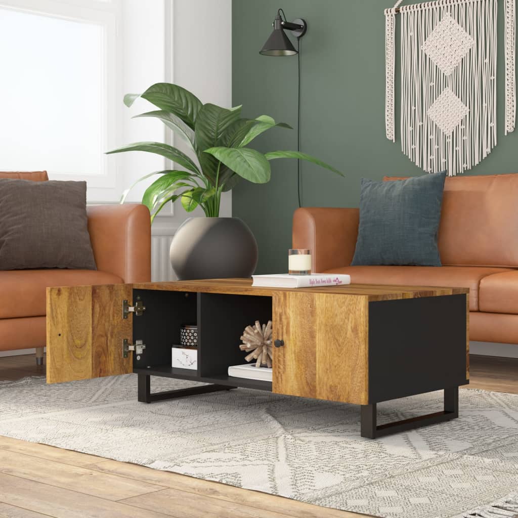 Salontafel 100x54x40 cm massief mangohout en bewerkt hout is nu te koop bij PeponiXL, paradijselijk wonen!